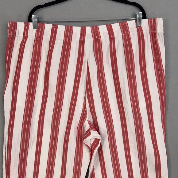 Old Navy Pants Womens 2X Red White Striped High Rise Wide Leg Comfort Waist - Picture 7 of 16